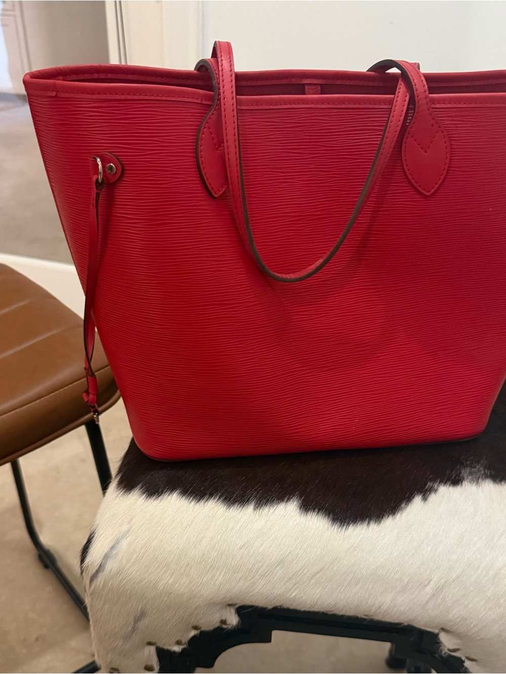 Louis Vuitton Red Epi Leather Tote